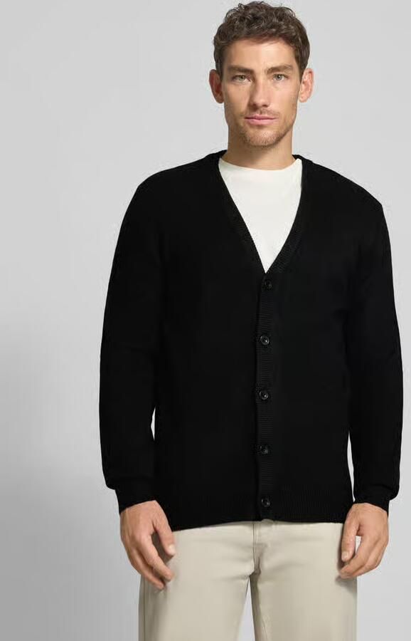 Casual friday Slim fit gebreid jack met V-hals model 'Heine' - Foto 3