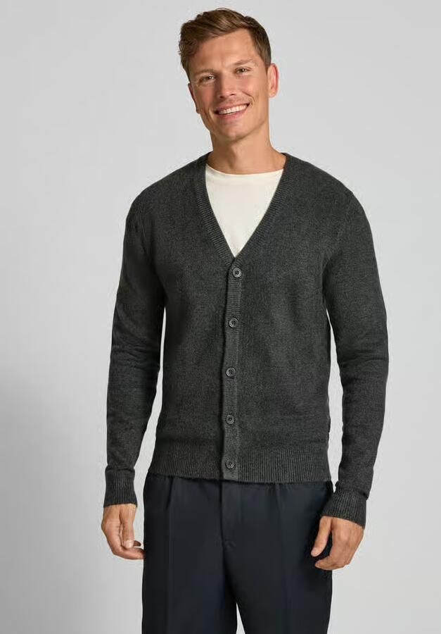 Casual friday Slim fit gebreid jack met V-hals model 'Heine' - Foto 2