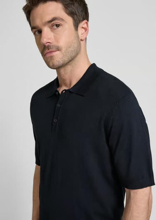 Casual friday Slim fit poloshirt met ribboorden model 'KARLO'