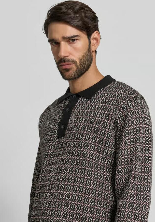 Casual friday Slim fit pullover met polokraag model 'Jacquard' - Foto 2