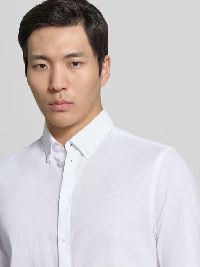 Casual friday slim fit vrijetijdsoverhemd met button-downkraag model 'Anton'