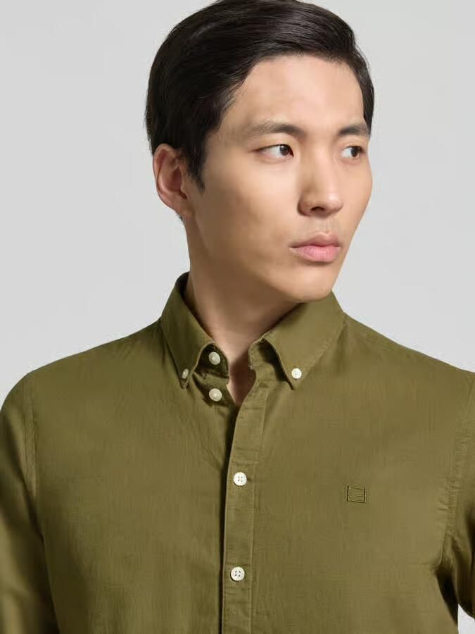 Casual friday Regular fit linnen overhemd met button-downkraag model 'Anton'