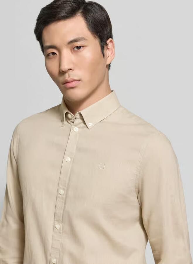 Casual friday slim fit vrijetijdsoverhemd met button-downkraag model 'Anton' - Foto 3