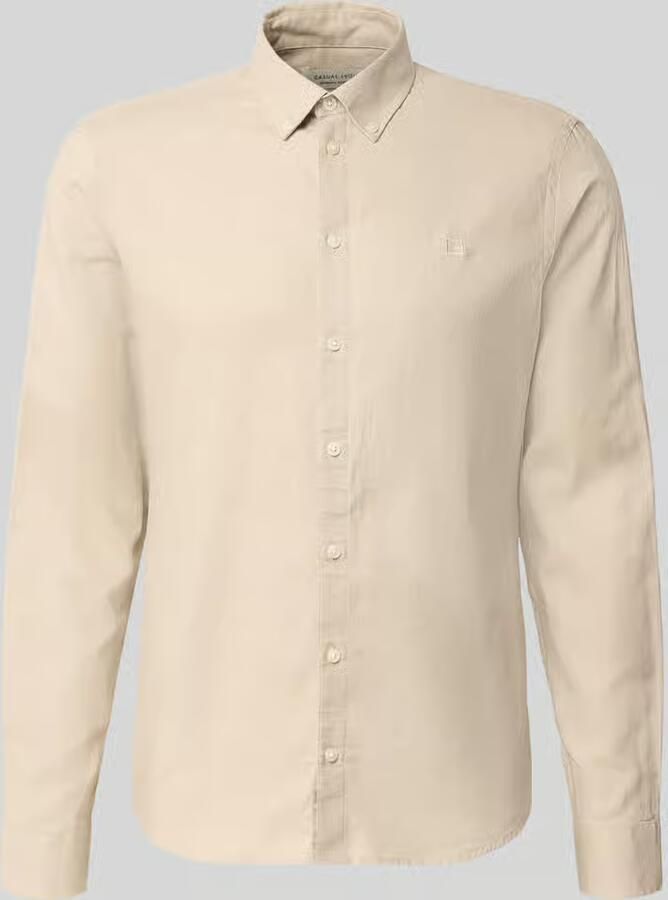 Casual friday slim fit vrijetijdsoverhemd van mix van linnen en katoen model 'Anton'