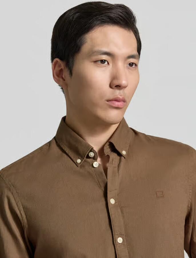 Casual friday slim fit vrijetijdsoverhemd met button-downkraag model 'Anton'