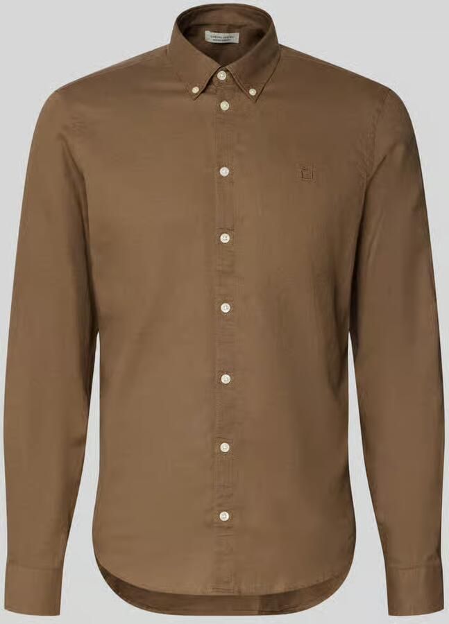 Casual friday slim fit vrijetijdsoverhemd van mix van linnen en katoen model 'Anton'