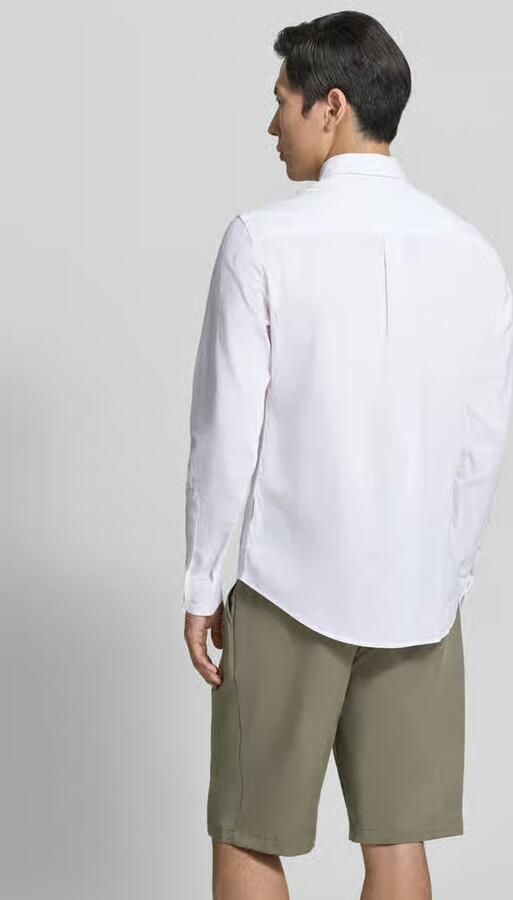 Casual friday slim fit vrijetijdsoverhemd van mix van linnen en katoen model 'Anton'