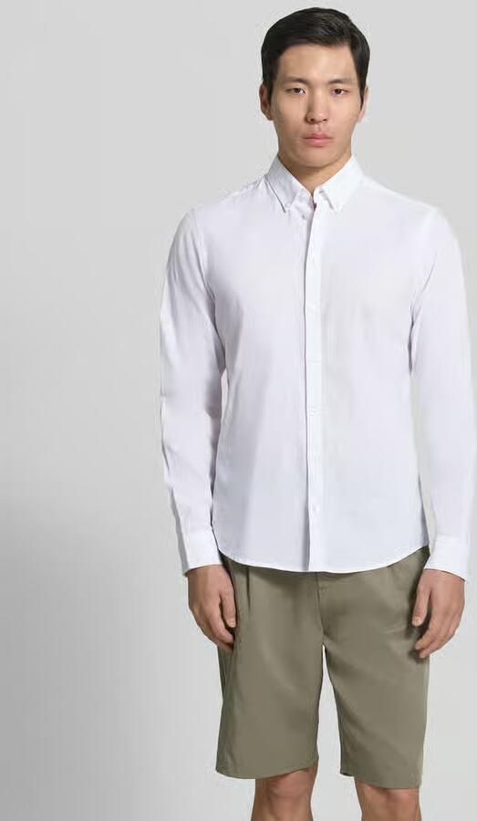 Casual friday slim fit vrijetijdsoverhemd van mix van linnen en katoen model 'Anton' - Foto 4