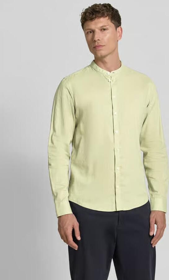 Casual friday slim fit vrijetijdsoverhemd met opstaande kraag model 'Anton' - Foto 2