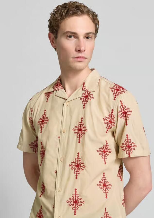 Casual friday slim fit vrijetijdsoverhemd met stitchings model 'LEOPOLD'