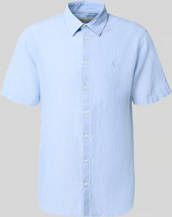 Casual friday slim fit vrijetijdsoverhemd van mix van katoen en linnen model 'AKSEL'