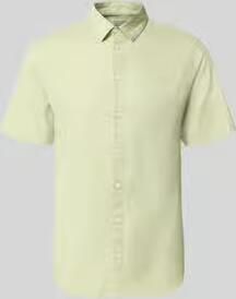 Casual friday slim fit vrijetijdsoverhemd van mix van katoen en linnen model 'AKSEL'
