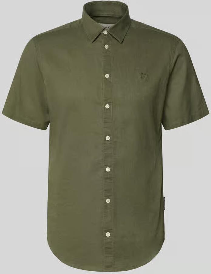 Casual friday slim fit vrijetijdsoverhemd van mix van katoen en linnen model 'AKSEL' - Foto 2