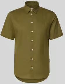 Casual friday slim fit vrijetijdsoverhemd van mix van katoen en linnen model 'AKSEL'