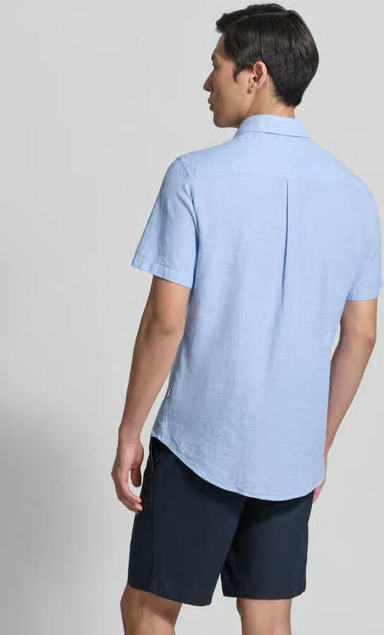 Casual friday slim fit vrijetijdsoverhemd van mix van katoen en linnen model 'AKSEL' - Foto 4