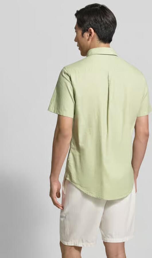 Casual friday slim fit vrijetijdsoverhemd van mix van katoen en linnen model 'AKSEL' - Foto 3