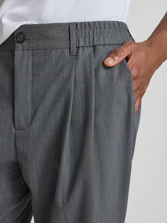 Casual friday Straight fit stoffen broek met persplooien model 'Marc'