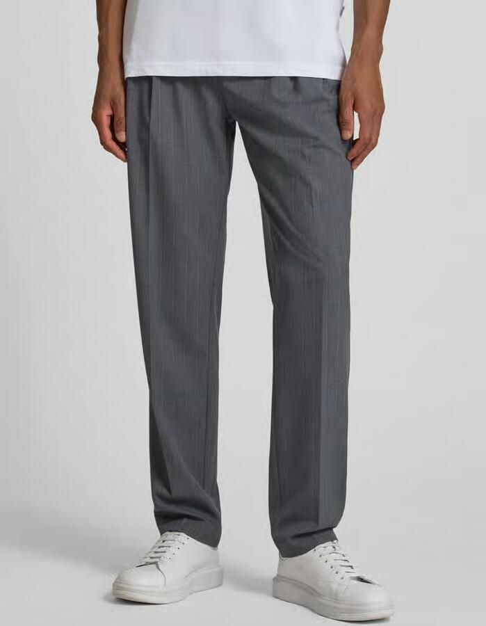 Casual friday Straight fit stoffen broek met persplooien model 'Marc' - Foto 3