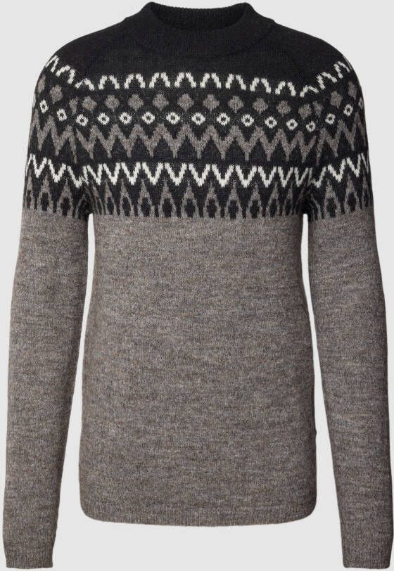 Casual friday Gebreide pullover met all-over motief model 'norwegian'