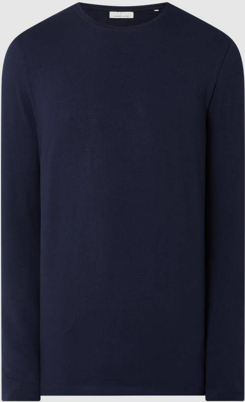 Casual friday Slim fit shirt met lange mouwen en stretch model 'Theo'