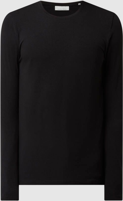 Casual friday Slim fit shirt met lange mouwen en stretch model 'Theo'