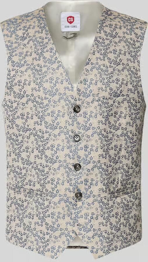 CG – CLUB of GENTS regular fit bodywarmer met all-over bloemenmotief stitching - Foto 2