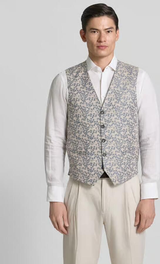 CG – CLUB of GENTS regular fit bodywarmer met all-over bloemenmotief stitching - Foto 3