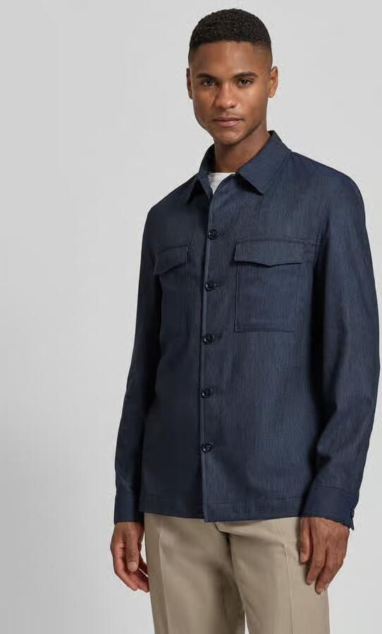 CG – CLUB of GENTS regular fit overshirt met klepzakken model 'Constantin' - Foto 2