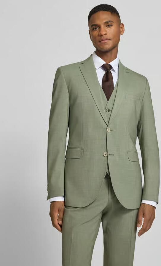 CG – CLUB of GENTS Slim fit 2-knoops colbert met klepzakken Model 'Paul SV' - Foto 3