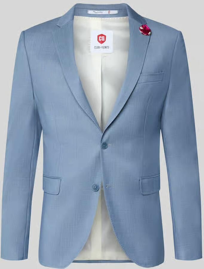 CG – CLUB of GENTS slim fit 2-knoops colbert van mix van scheerwol en elastaan - Foto 3