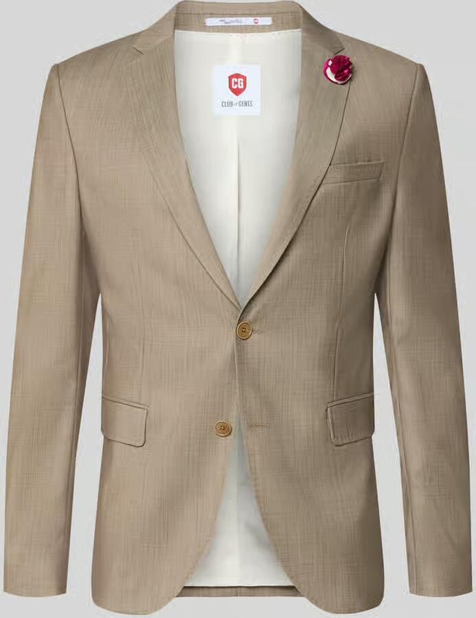 CG – CLUB of GENTS slim fit 2-knoops colbert van mix van scheerwol en elastaan