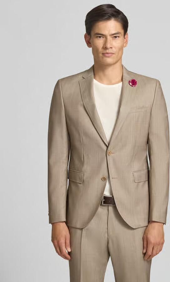 CG – CLUB of GENTS slim fit 2-knoops colbert van mix van scheerwol en elastaan - Foto 6