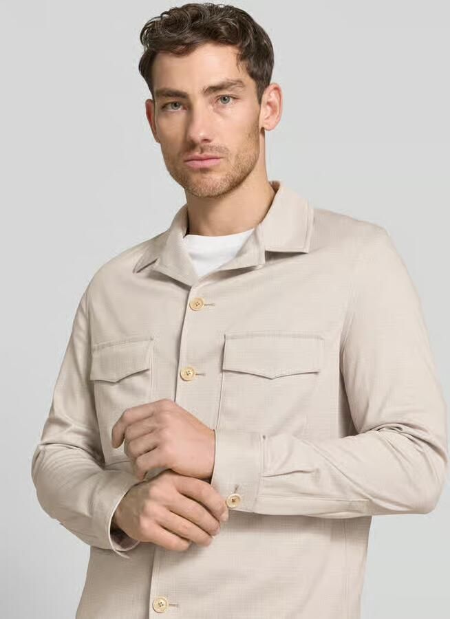 CG – CLUB of GENTS slim fit hemdoverhemd met borstzakken model 'Constantin'