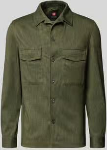 CG – CLUB of GENTS slim fit hemdoverhemd met borstzakken model 'Constantin'