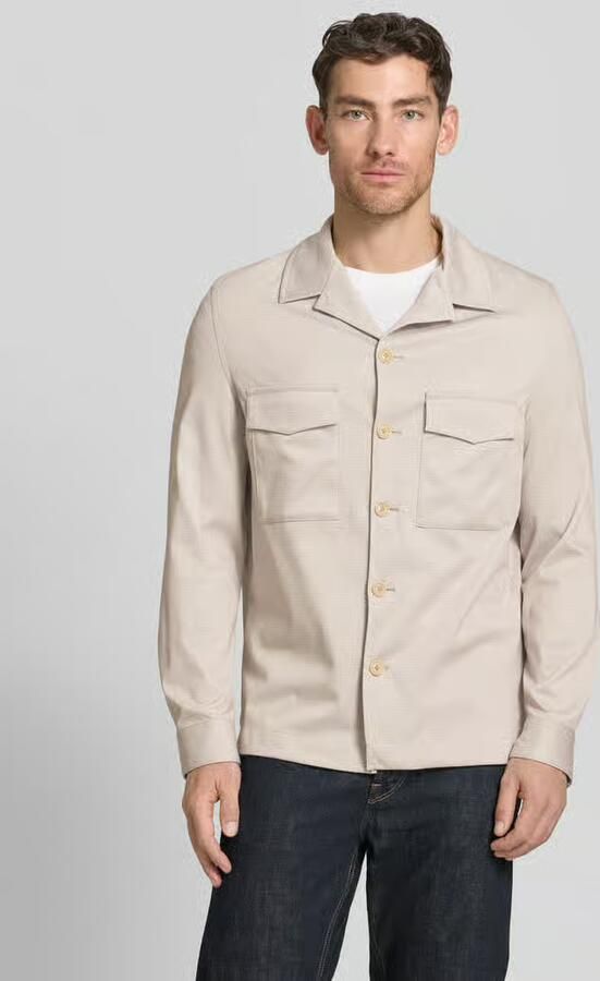 CG – CLUB of GENTS slim fit hemdoverhemd met borstzakken model 'Constantin' - Foto 3