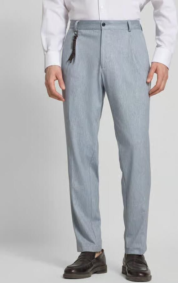 CG – CLUB of GENTS Tapered fit bandplooibroek met applicatie model 'Olf' - Foto 2