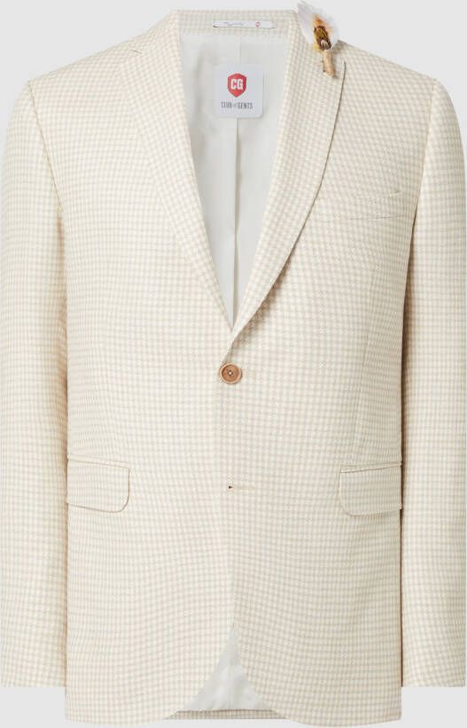 CG Club of Gents Slim fit 2-knoops colbert met linnen model 'Paul'