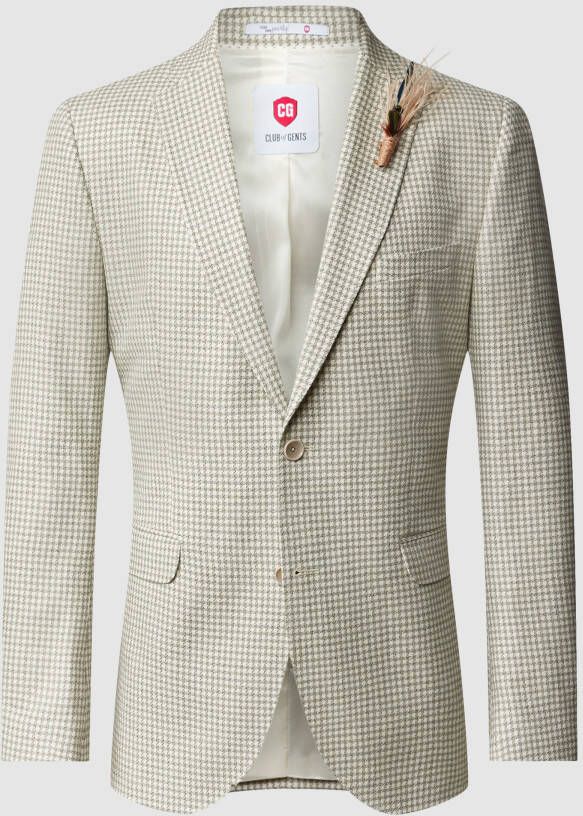 CG Club of Gents Slim fit 2-knoops colbert met pied-de-poule-motief model 'Paul'