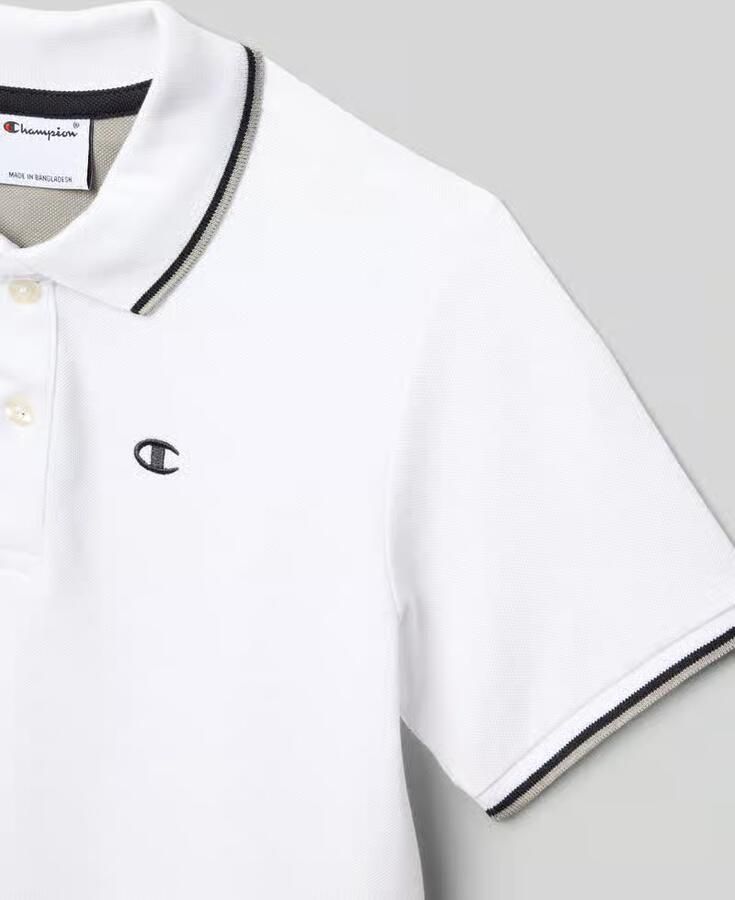 Champion poloshirt met gestikt logo en korte knoopsluiting