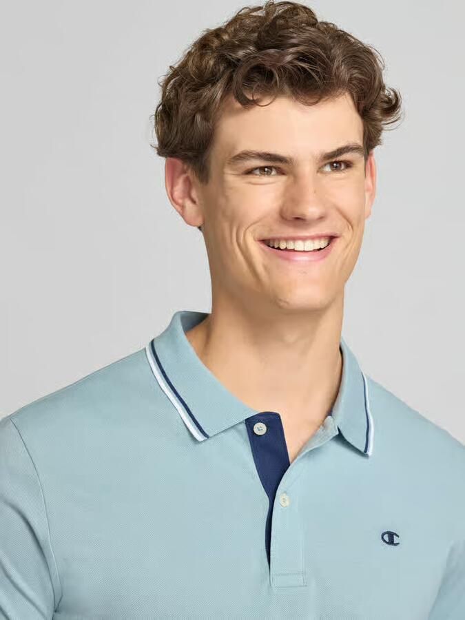 Champion slim fit poloshirt met labelstitching