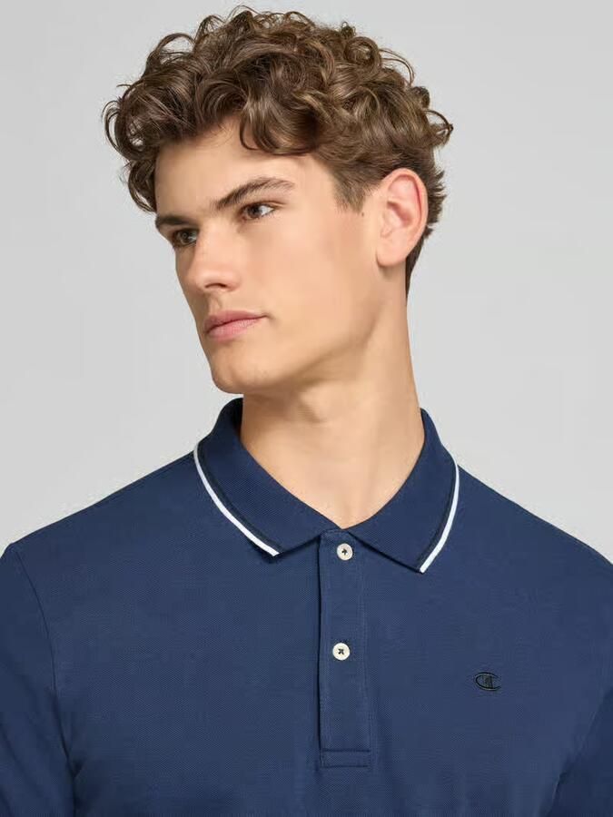 Champion slim fit poloshirt met labelstitching