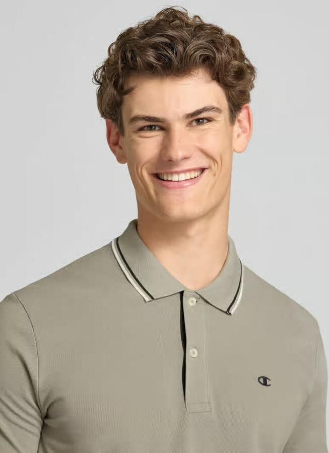 Champion slim fit poloshirt met labelstitching
