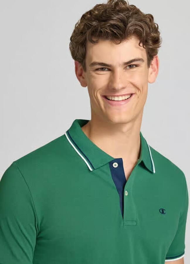 Champion slim fit poloshirt met labelstitching