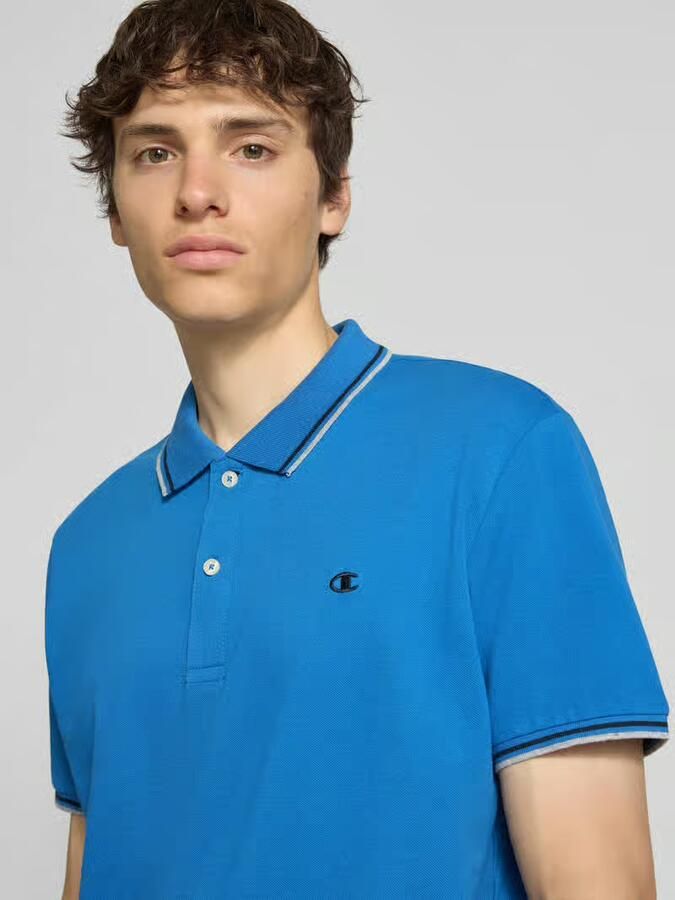 Champion slim fit poloshirt met labelstitching