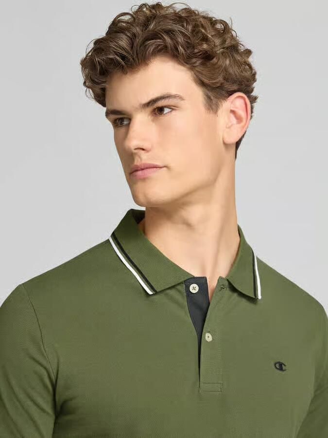 Champion slim fit poloshirt met labelstitching