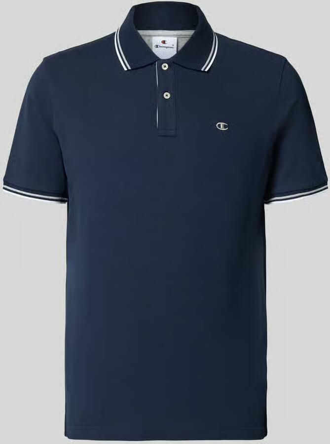 Champion slim fit poloshirt met labelstitching