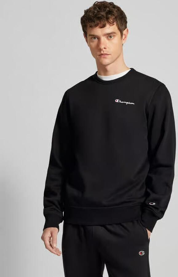 Champion Zwart Geborduurd Logo Crewneck Sweatshirt Black Heren - Foto 2