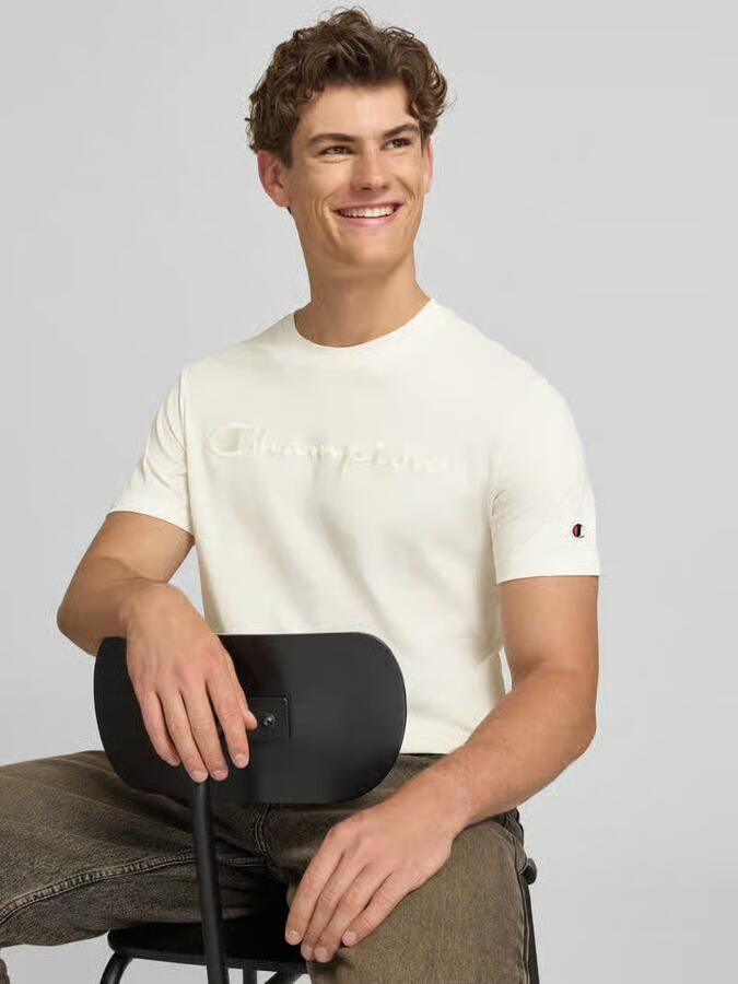 Champion T-shirt met label-stitching met ronde hals