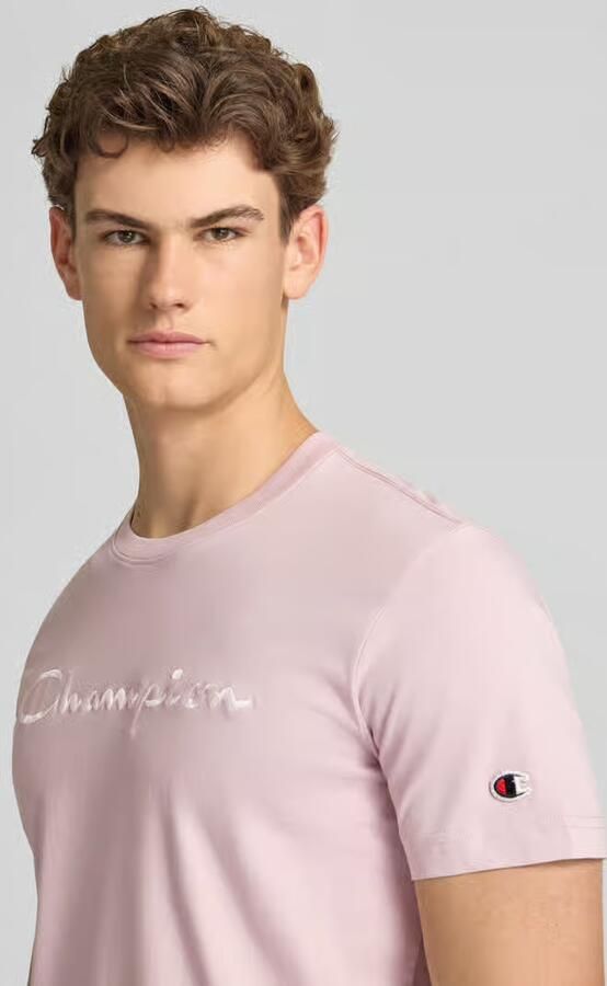 Champion T-shirt met label-stitching met ronde hals