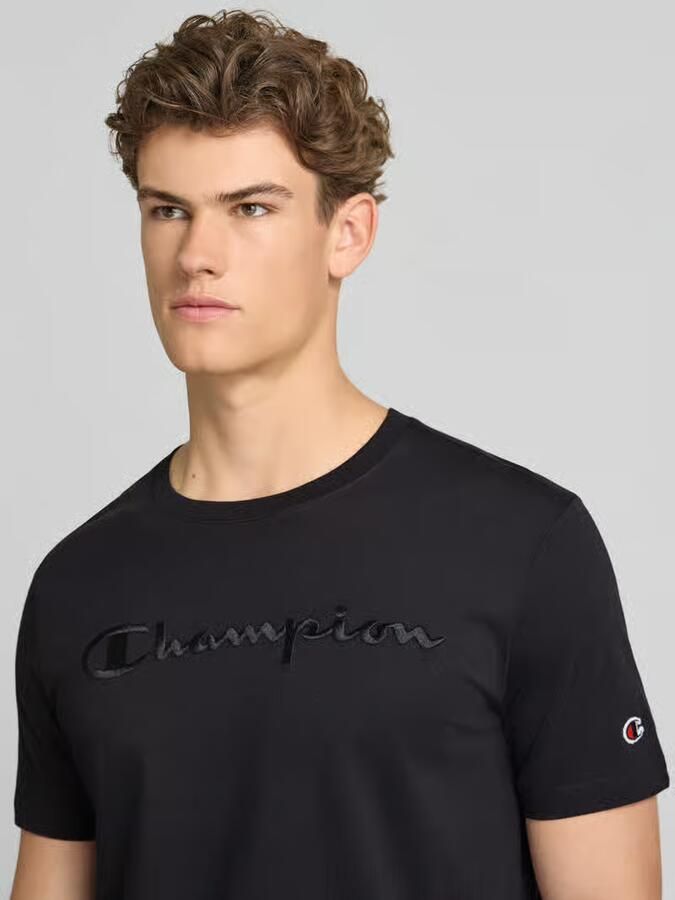 Champion T-shirt met label-stitching met ronde hals